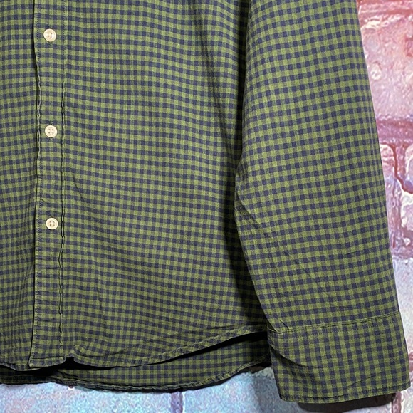 J.Crew Men’s Medium Slim Secret Wash Stretch Shirt Green Blue Check Button Down - Picture 4 of 10